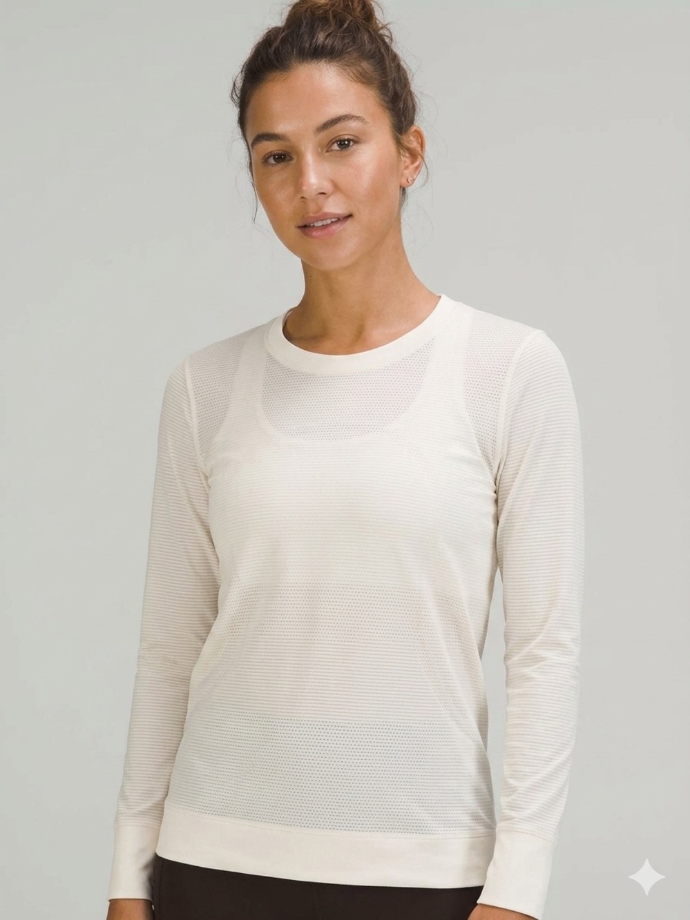 Lululemon Sz 8 Swiftly Tech 2.0 Long Sleeves White Athletic Shirt